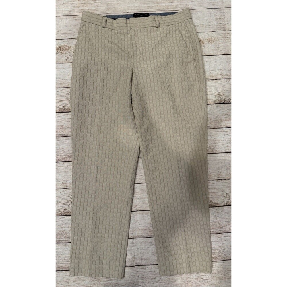 Banana Republic Avery Women's Cropped Pants Stretch Textured Tan Size 4